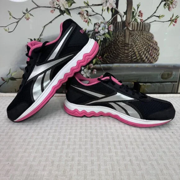 Reebok Womens Size 9/40 Black & Pink Mesh Running Shoes Lightweight - Picture 3 of 8